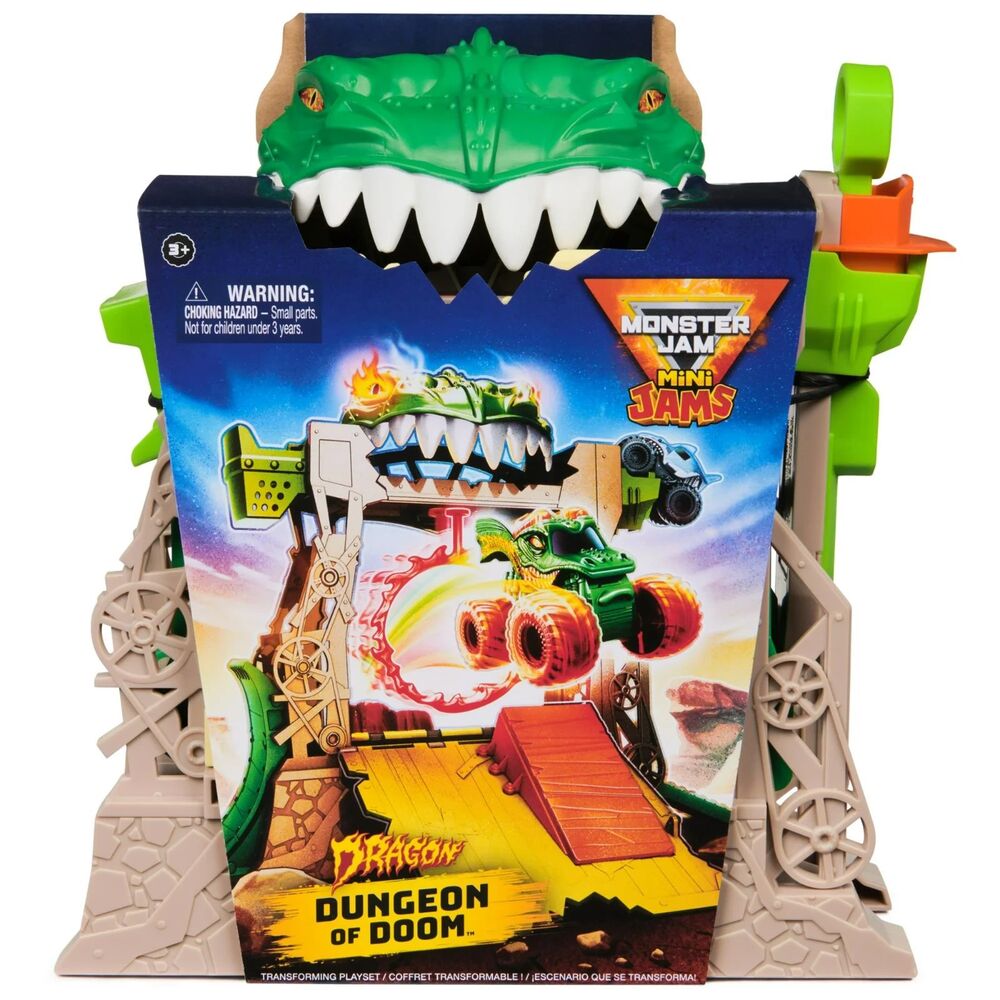 Monster Jam Mini Jams Dragon Dungeon of Doom Playset & Die-Cast Truck 1:87 Scale